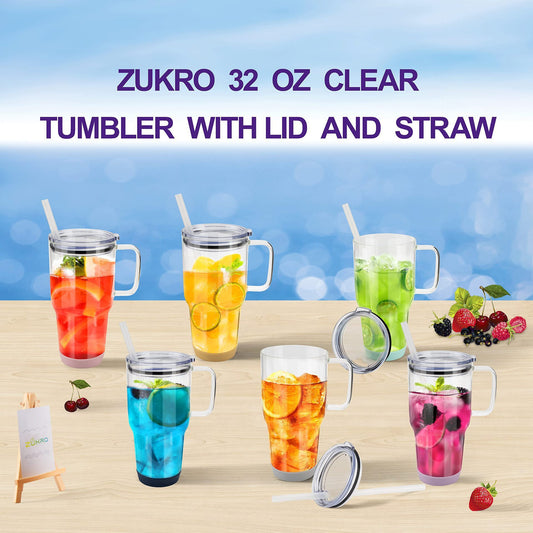 32oz Handle High Borosilicate Glasses Large Capacity Car Cup With Straw
